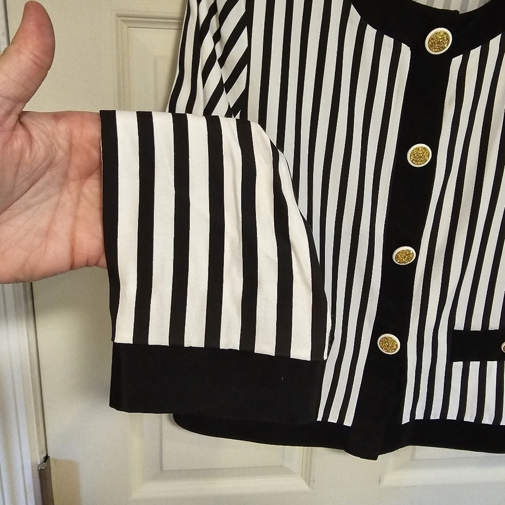Vintage Beetlejuice Inspired Striped Gothic Academia Blazor Jacket Like New - Picture 4 of 6